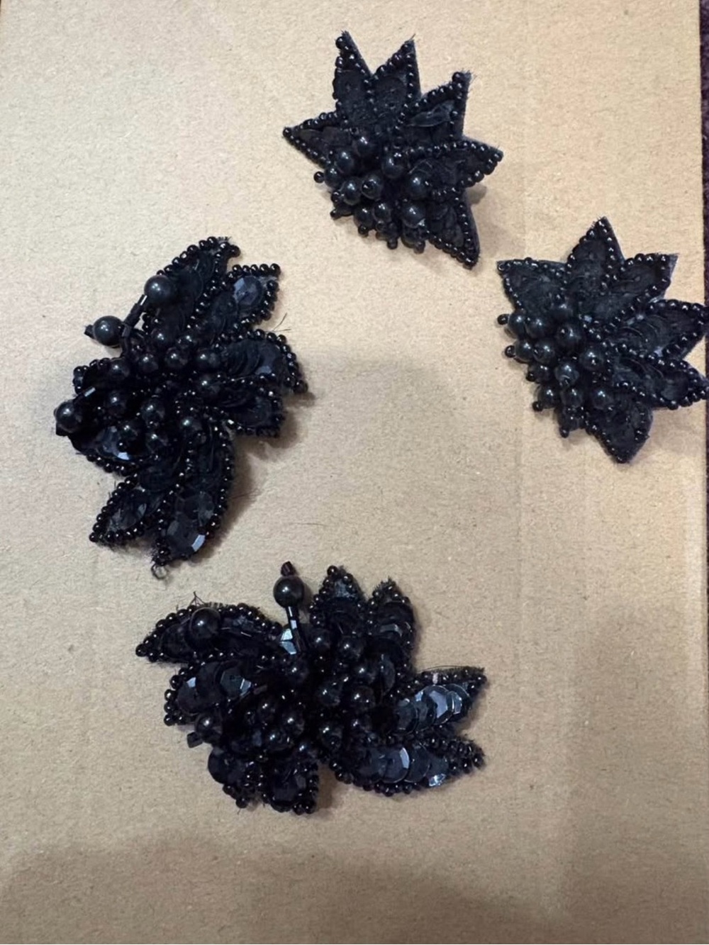 Vintage beaded shoe clips and matching earrings